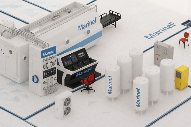 Hiperbarik 12 + 2 model yerleşim planı ekipmanlar